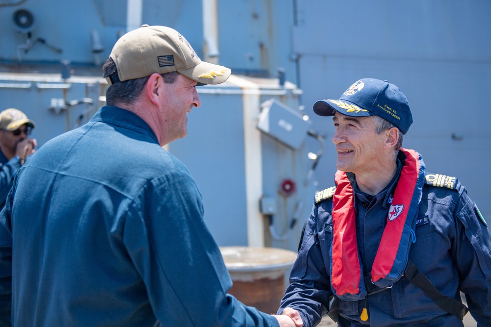 Bainbridge is on a scheduled deployment in the U.S. Naval Forces Europe area of operations, employed by U.S. Sixth Fleet to defend U.S., Allied and Partner interests.