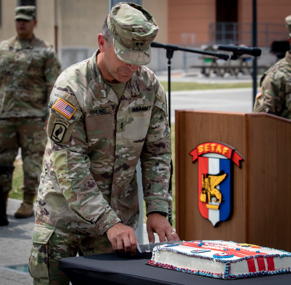 Maj. Gen. Rohling cuts ceremonial cake