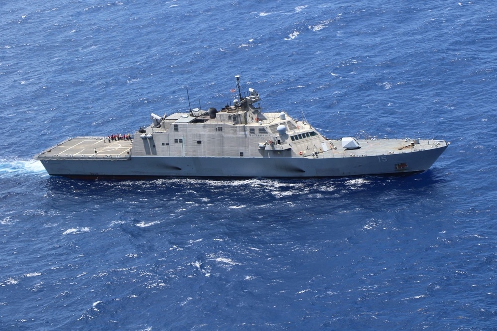 USS Billings Steams in the Caribbean Sea