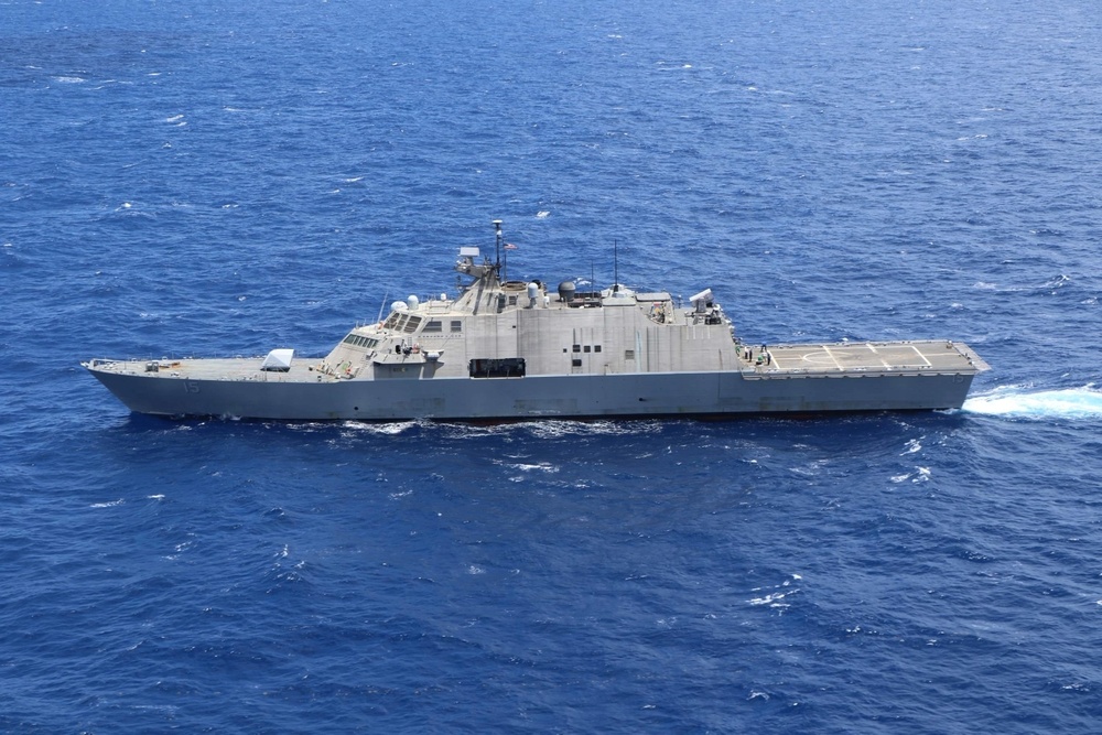 USS Billings Steams in the Caribbean Sea