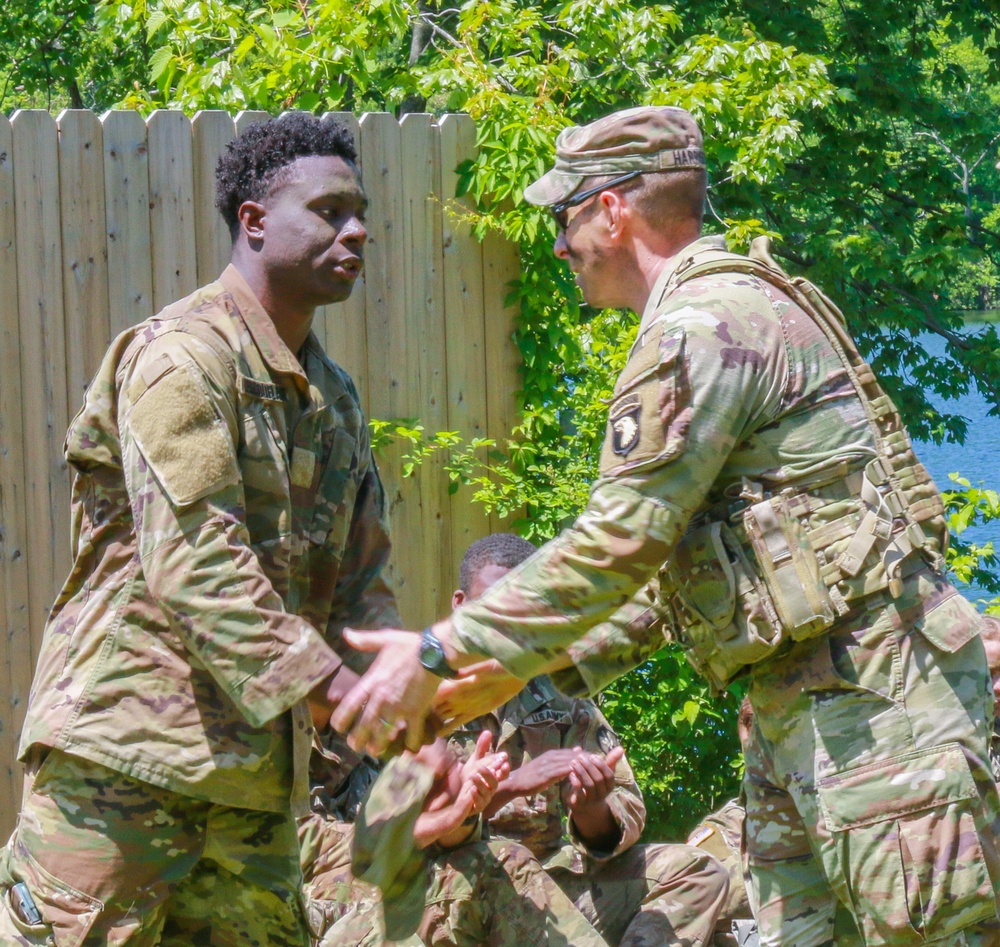 USMA Cadet Receives Coin During CST