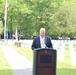 Joe Cunningham narrates at Memorial Day ceremony at Fort Devens post cemetery