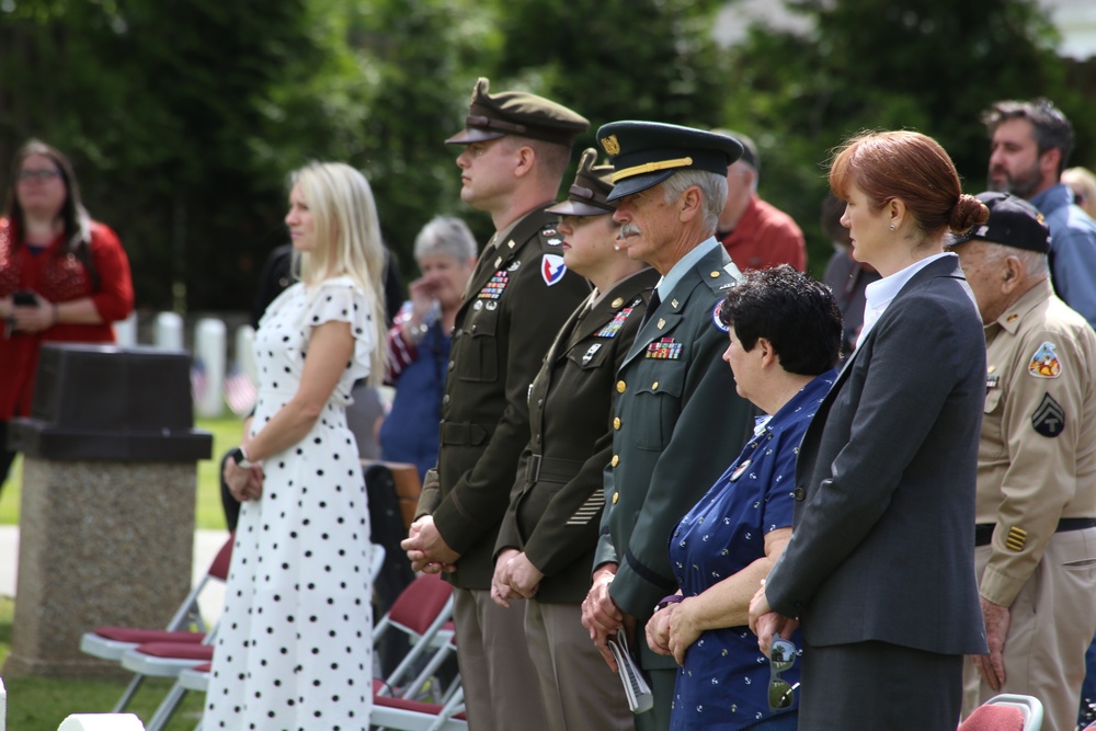 Distinguished guests and visitors at the Memorial Day ceremony at Fort Devens post cemetery