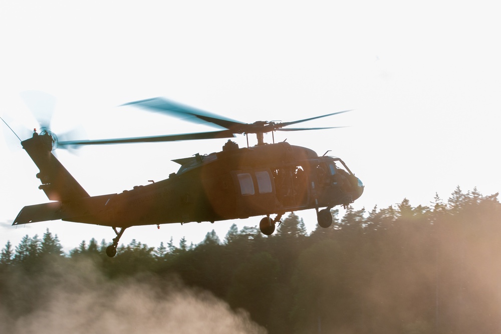 U.S. Soldiers assigned to 1-4 Infantry Regiment execute Air Assault operation in Hohenfels, Germany