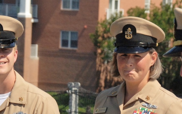 Husband and Wife re-enlist aboard the Battleship Wisconsin