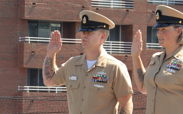 Husband and Wife re-enlist aboard the Battleship Wisconsin