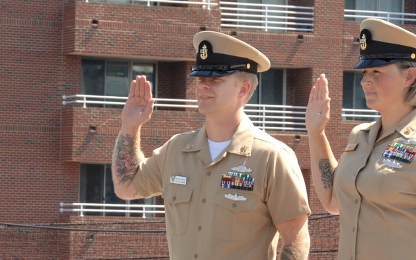 Husband and Wife re-enlist aboard the Battleship Wisconsin