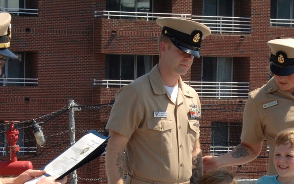 Husband and Wife re-enlist aboard the Battleship Wisconsin