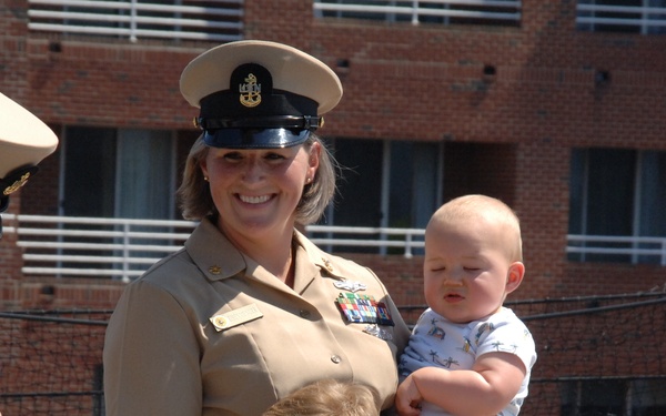 Husband and Wife re-enlist aboard the Battleship Wisconsin