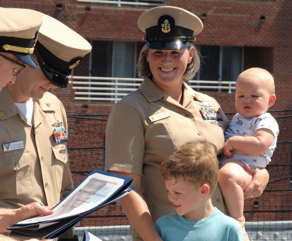 Husband and Wife re-enlist aboard the Battleship Wisconsin