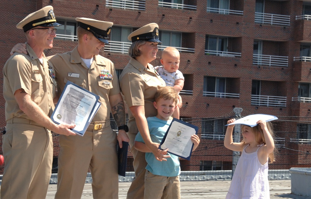 Husband and Wife re-enlist aboard the Battleship Wisconsin