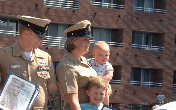 Husband and Wife re-enlist aboard the Battleship Wisconsin