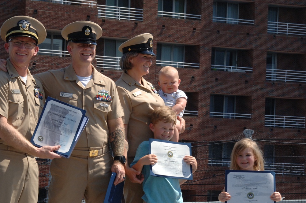 Husband and Wife re-enlist aboard the Battleship Wisconsin