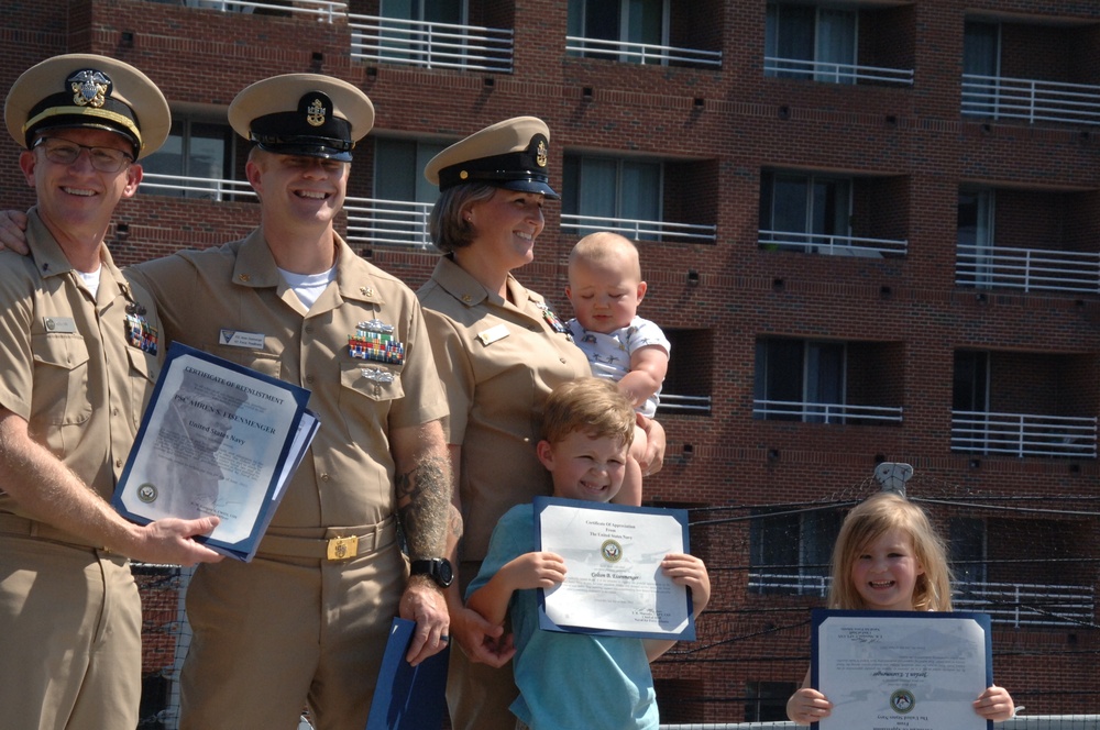 Husband and Wife re-enlist aboard the Battleship Wisconsin