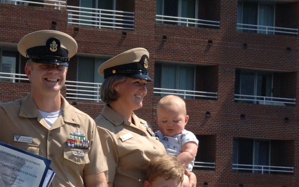 Husband and Wife re-enlist aboard the Battleship Wisconsin