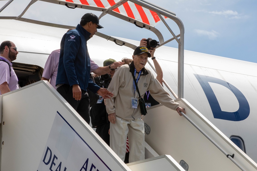 WWII veterans arrive in France for D Day