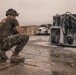 U.S. Marines work with Airmen and Navy Seebees during a joint airfield damage repair exercise