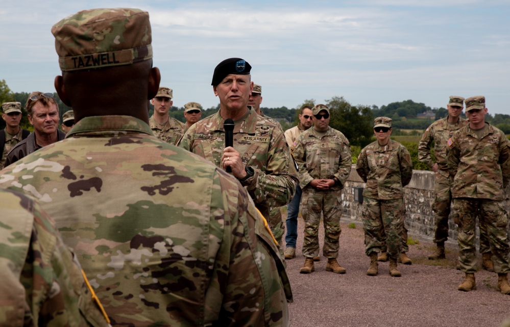 1st Infantry Division and 101st Airborne Division Soldiers Honor the 2nd Armored Division at Carentan