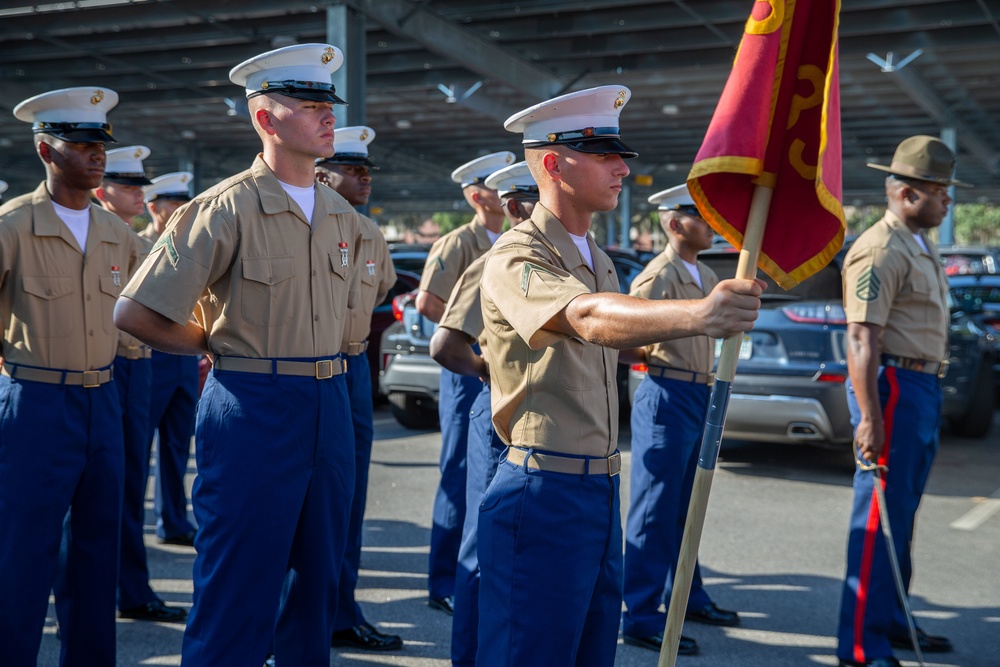 Mobile native graduates as platoon honor graduate from Marine Corps Recruit Depot Parris Island