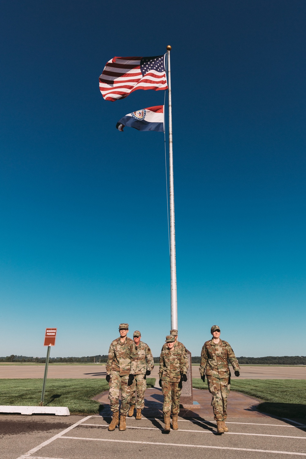 The 139th Airlift Wing participates in Reveille