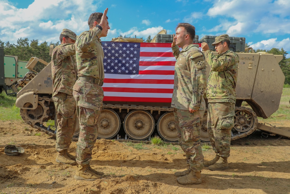 Soldier Reenlists During Defender Europe 22