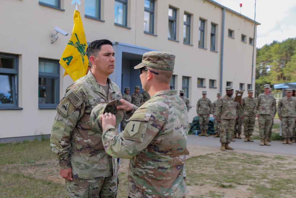 U.S. Soldier promotes to the rank of 1st Sgt. at Poland