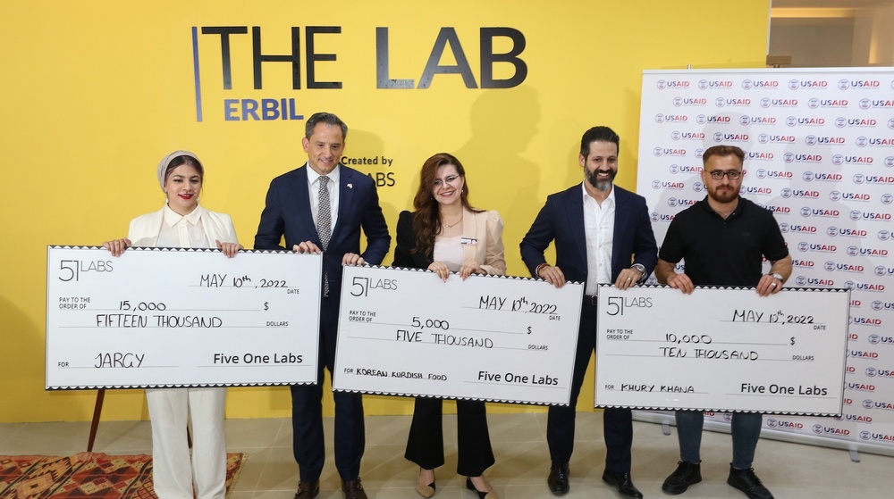 U.S. Consul General Robert Palladino attended a USAID-funded Demo Day at Five One Labs Erbil