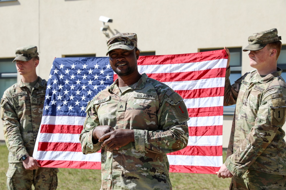 U.S. Soldiers Reenlist at Poland