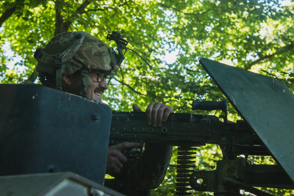 U.S. Soldiers assigned to 1ABCT, 3ID, HHC conduct security during Combined Resolve 17 in Hohenfels, Germany