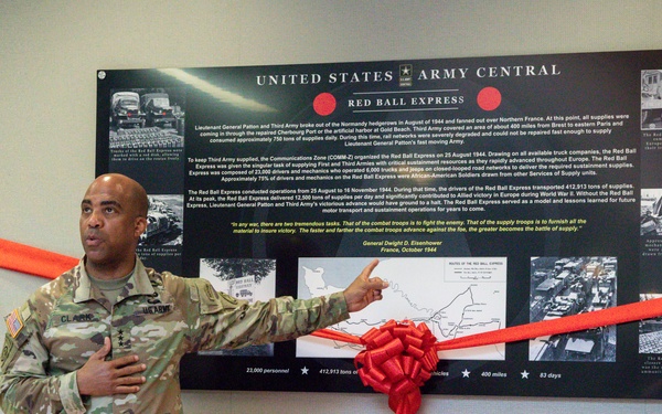 Red Ball Express Monograph Ribbon Cutting