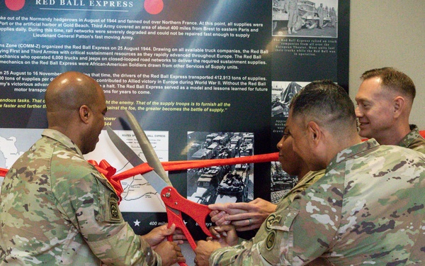 Red Ball Express Monograph Ribbon Cutting