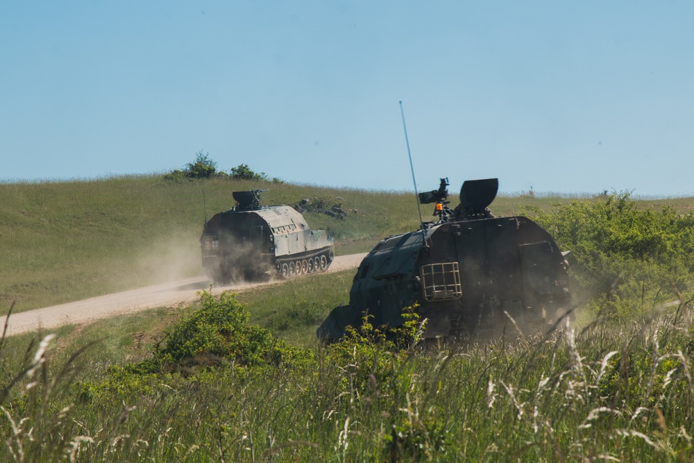 U.S. Soldiers assigned to 10BEB, 1ABCT, 3ID maneuver vehicles in Hohenfels, Germany for Combined Resolve