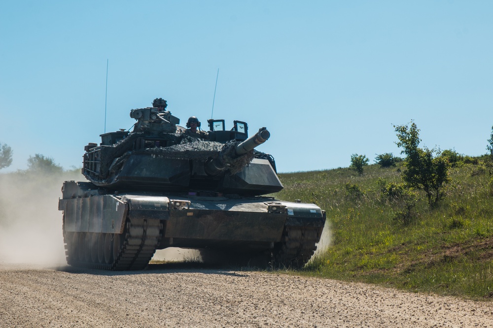 U.S. Soldiers assigned to 10BEB, 1ABCT, 3ID maneuver vehicles in Hohenfels, Germany for Combined Resolve