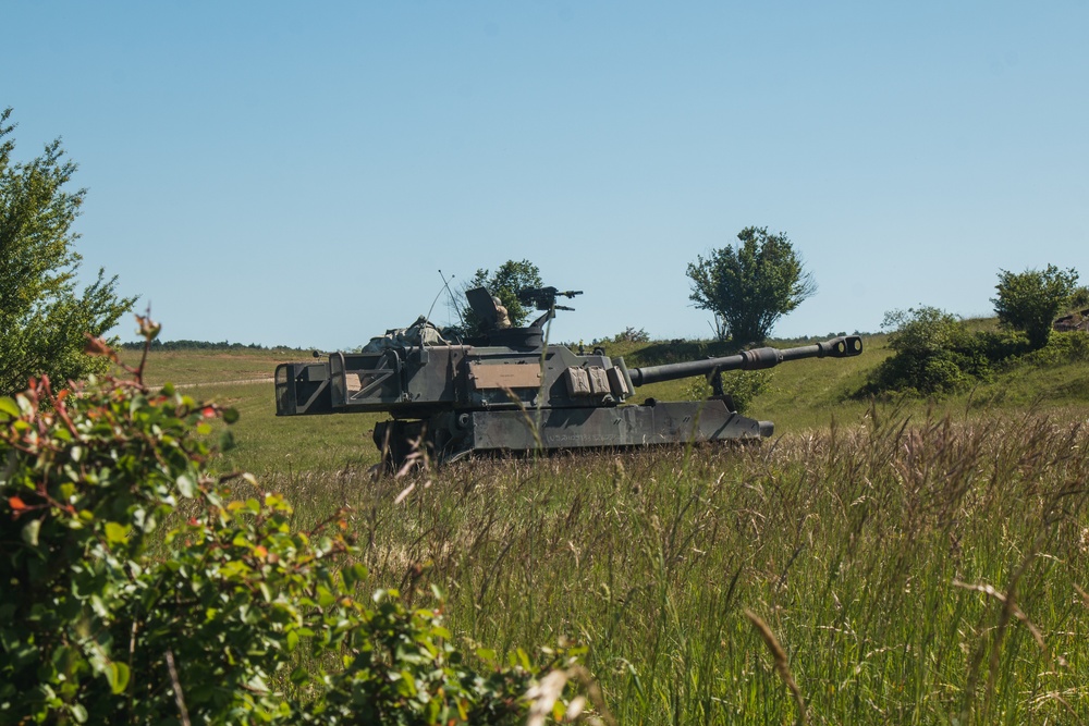 U.S. Soldiers assigned to 10BEB, 1ABCT, 3ID maneuver vehicles in Hohenfels, Germany for Combined Resolve