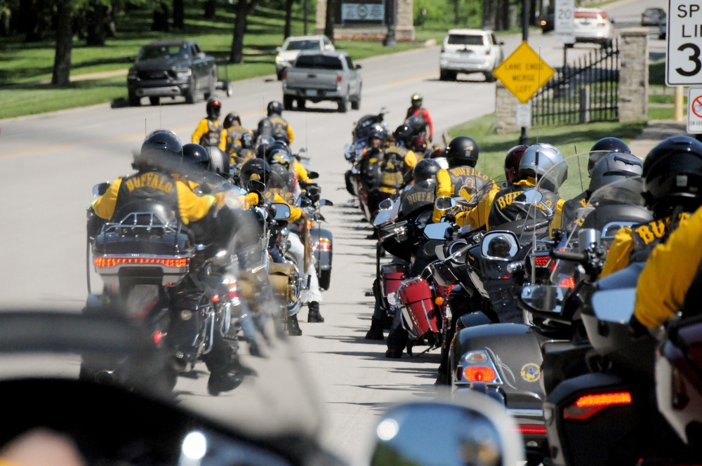 Buffalo Soldier Motorcycle Club visits Fort Leavenworth
