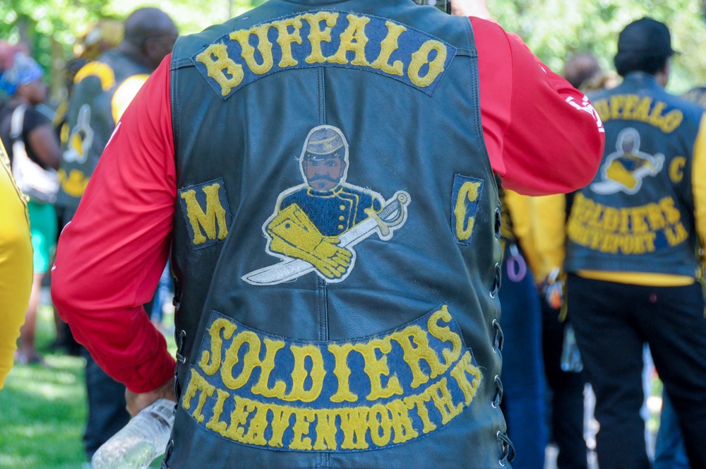 Buffalo Soldier Motorcycle Club visits Fort Leavenworth