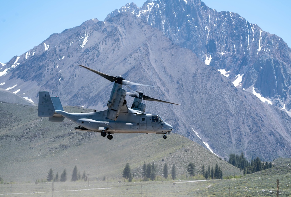 VMM-161 conduct logistics support mission; high altitude landings at Mountain Warfare Training Center