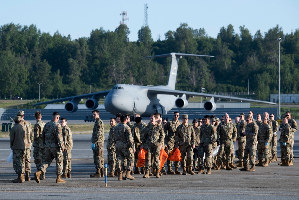 3rd Wing Airmen conduct FOD walk at JBER