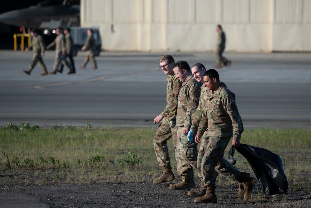 3rd Wing Airmen conduct FOD walk at JBER