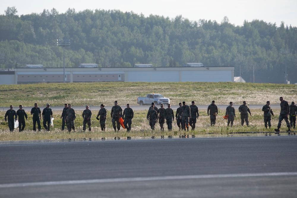 3rd Wing Airmen conduct FOD walk at JBER