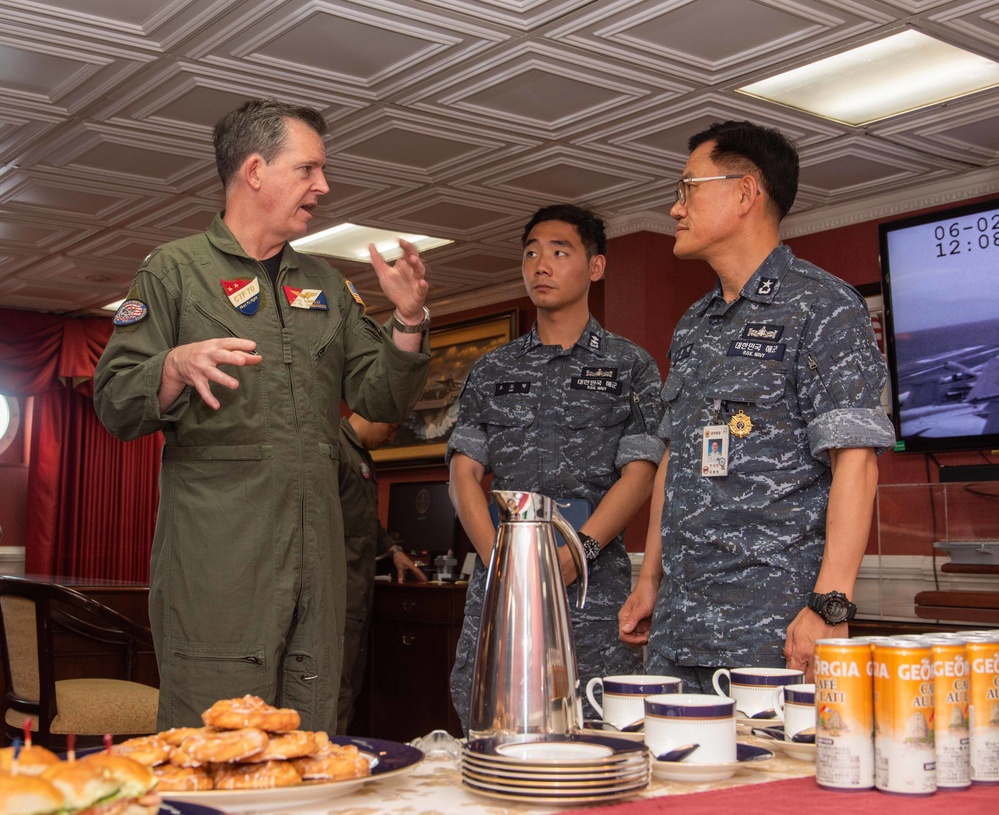 USS Ronald Reagan (CVN 76) Hosts Republic of Korea Navy Rear Admiral