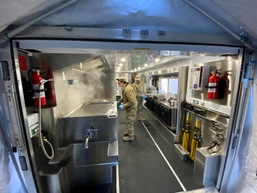 Services team breaks in new mobile kitchen