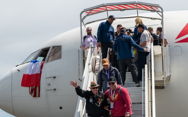 Veterans of WWII land at Normandy