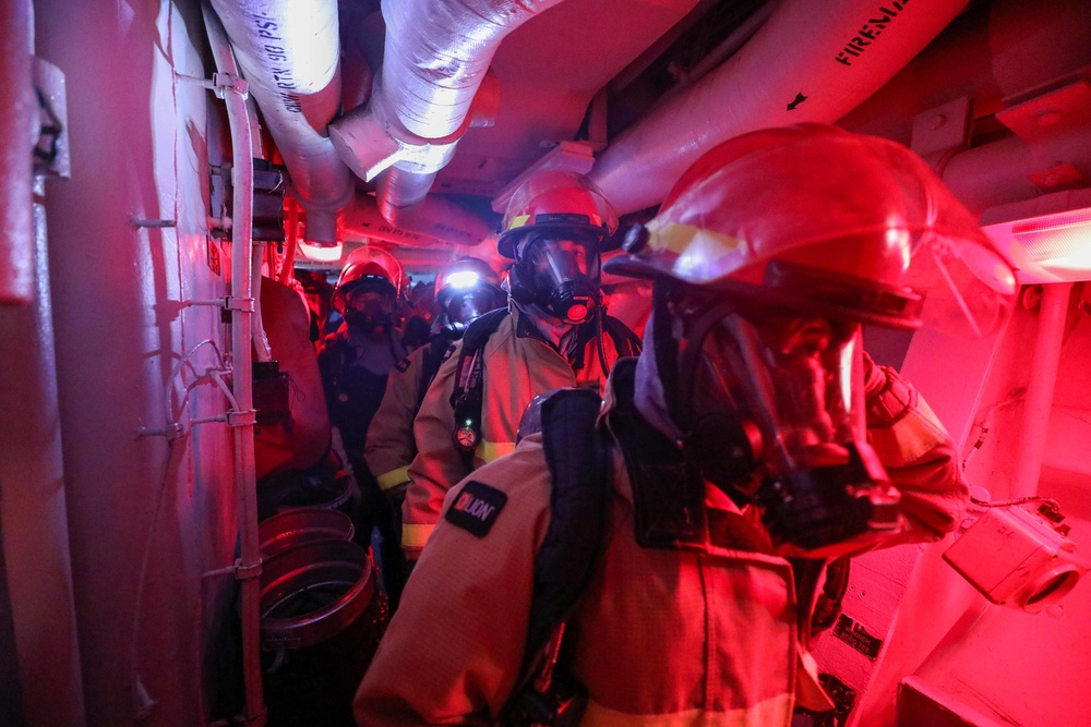 USS Cole Conducts a General Quarters drill.