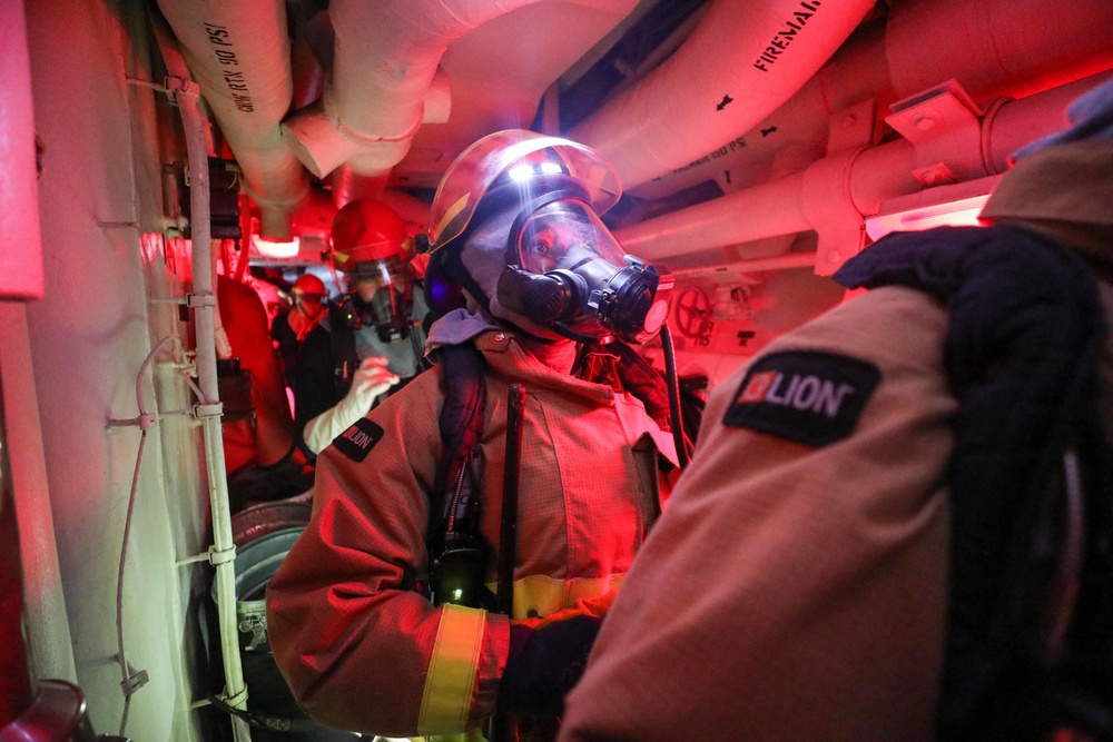 USS Cole Conducts a General Quarters drill.