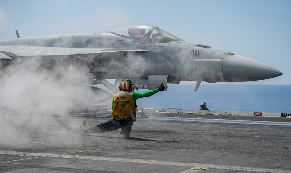 The Harry S. Truman Carrier Strike Group is on a scheduled deployment in the U.S. Naval Forces Europe area of operations, employed by U.S. Sixth Fleet to defend U.S., Allied and Partner interests.