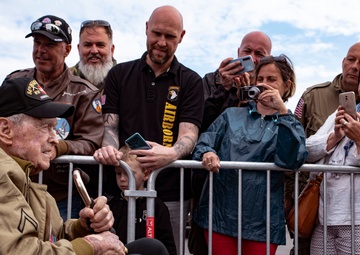 Saying hello to the crowd