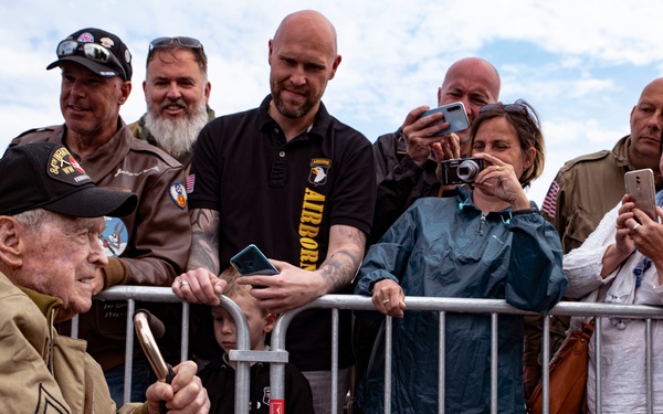 Saying hello to the crowd