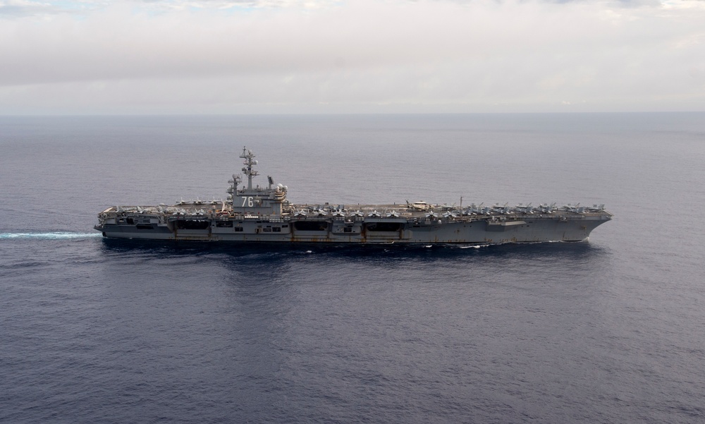 USS Ronald Reagan (CVN 76) conducts formation sailing with Carrier Strike Group 5, Republic of Korea Navy