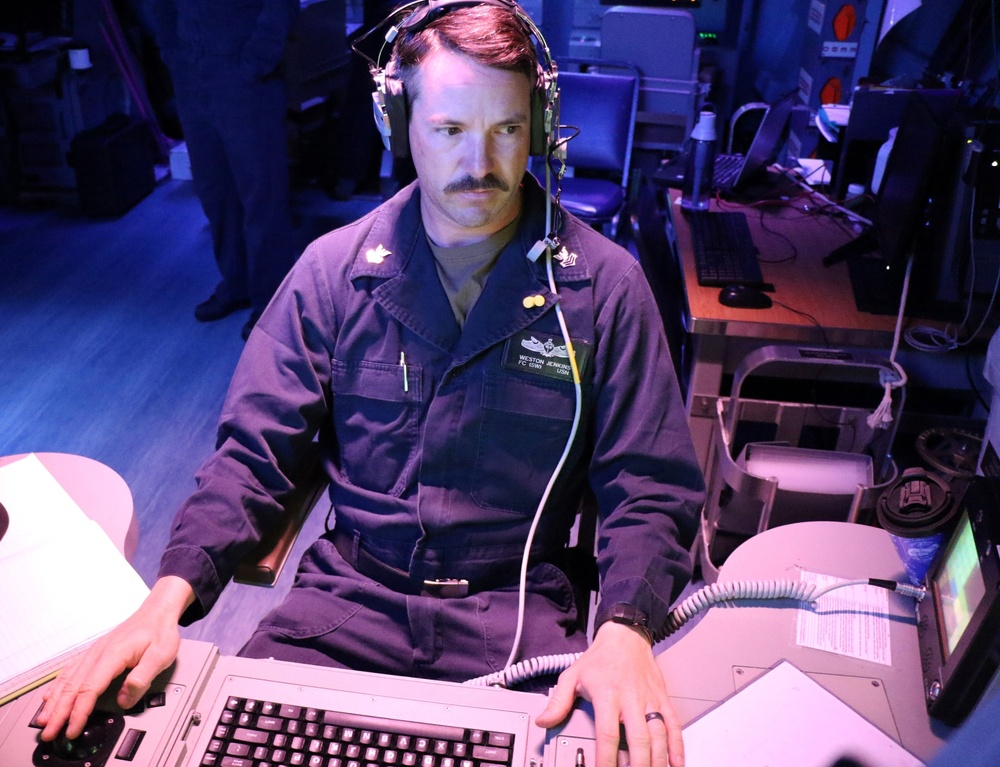 USS Billings Sailors on Watch While Underway